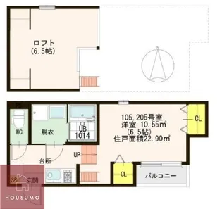 スクリーア箕輪【205号室】の間取り