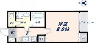 クイーンライフ東今里【5階】の間取り