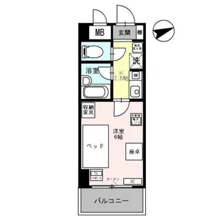 ラ・フェリオ新深江【607号室】の間取り