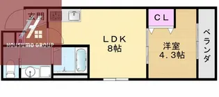 H-maison平野WEST【104号室】の間取り