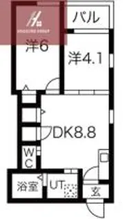 Muses花園本町【201号室】の間取り