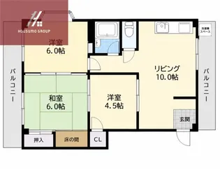 プラムハイツ2号棟【3階】の間取り