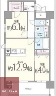 プレメント豊中【208号室】の間取り