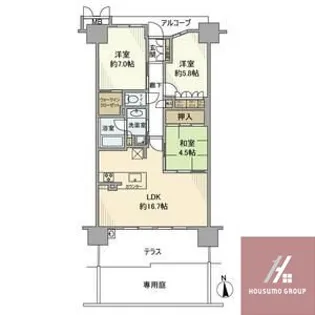ブランズシティあべの王子町【0号室】の間取り