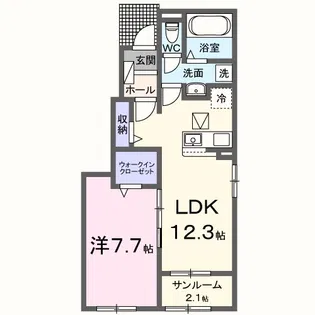 麓 Terrace【101号室】の間取り