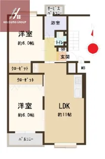 深江橋コーポE棟【5階】の間取り