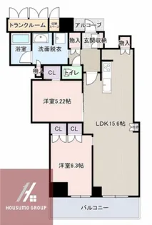 ジオタワー大阪十三【2404号室】の間取り