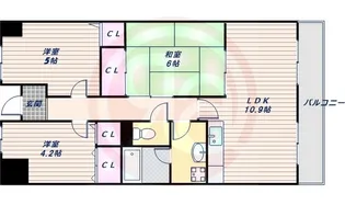 Serie天王寺東(旧デイグラン天王寺EAST)【7階】の間取り