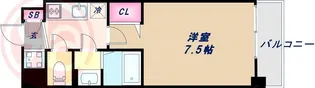 フォーリアライズ難波南レーヴ【4階】の間取り