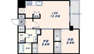 サンブライト今里【611号室】の間取り