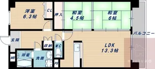 パインコート江坂Ⅰ【505号室】の間取り