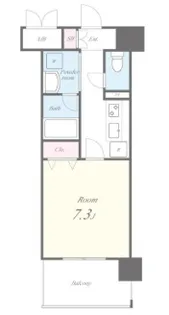 ボーベル玉造【7階】の間取り