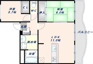 パシフィックリゾン小阪【2階】の間取り