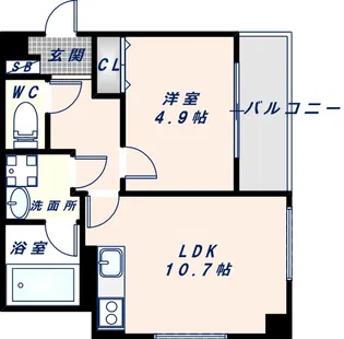 エグゼ大阪城南【602号室】の間取り