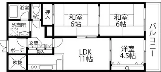 タカラハイツ南千里【2階】の間取り