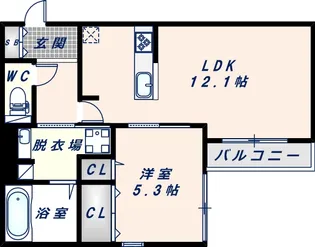 ヴィレッタ勝山南【1階】の間取り