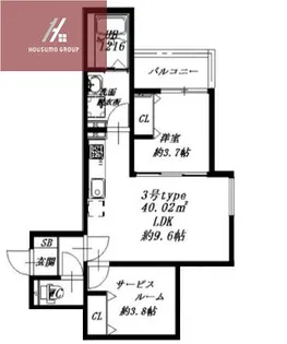 D porta Damrey【303号室】の間取り