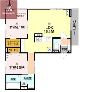 ウエスタンハイツ19【1階】の間取り