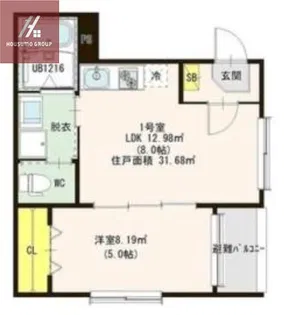 ラ カーサ大阪【201号室】の間取り