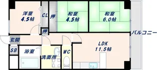 コンフォートヴィラ深江橋【4階】の間取り