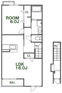 徳島県板野郡松茂町住吉字住吉開拓【アパート】の間取り