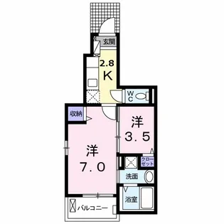 ゴールドハウス Ⅰ【105号室】の間取り