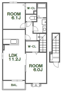 徳島県徳島市応神町東貞方字諏訪ノ市【アパート】の間取り