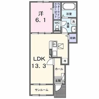 サンメゾンF【103号室】の間取り