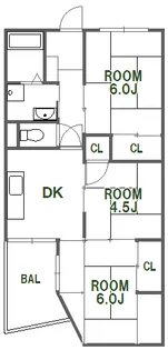 安宅ハイツ【4階】の間取り