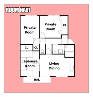 フォブール秦B【2階】の間取り