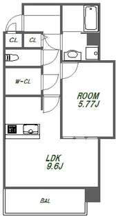 1LDKの間取り画像