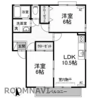 コスモタウン【E202号室】の間取り