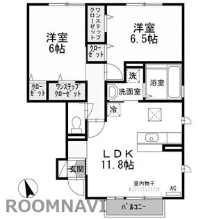 ウィズ山城C【1階】の間取り