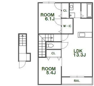 サニーコートA【2階】の間取り