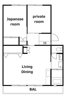 名田橋ハイツ【1階】の間取り