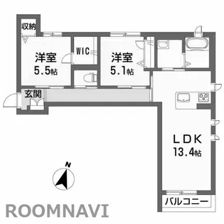 ベレオ万代【2階】の間取り