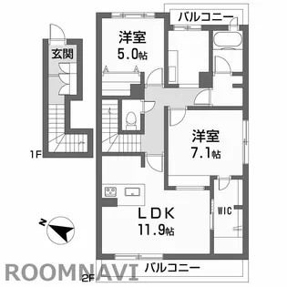 シャーメゾンガーデン松茂 C棟【2階】の間取り