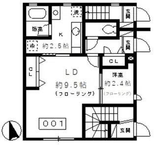 メゾントレフル【1階】の間取り