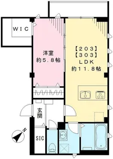 ラシーネ北新宿【2階】の間取り
