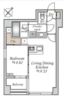 セントラルクリブ六本木Ⅱ【12階】の間取り