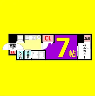 エステムコート名古屋鶴舞シエル【4階】の間取り