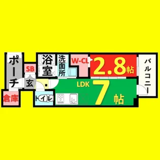 エステムコート名古屋黒川シャルマン【6階】の間取り