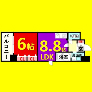 ランドルチェ大須【9階】の間取り