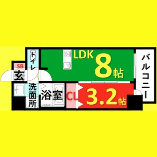 メイクス矢場町【12階】の間取り
