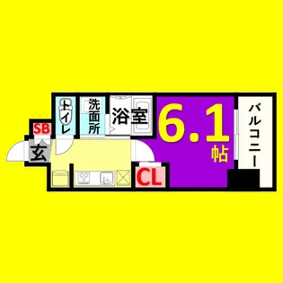 エステムコート名古屋栄プレシャス【11階】の間取り