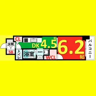 エステムコート名古屋ライブゲート【3階】の間取り