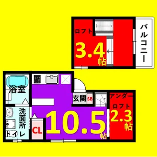 Fleuve A(フルーヴA)【1階】の間取り