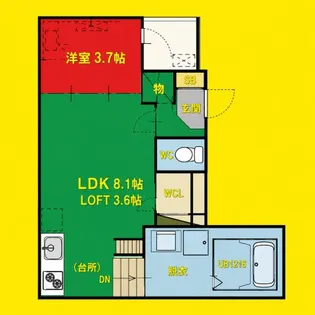 プライムパークス名駅西【2階】の間取り
