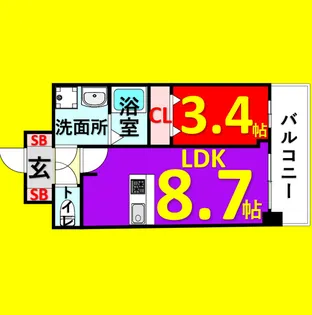 アドバンス名古屋シュテルン【14階】の間取り