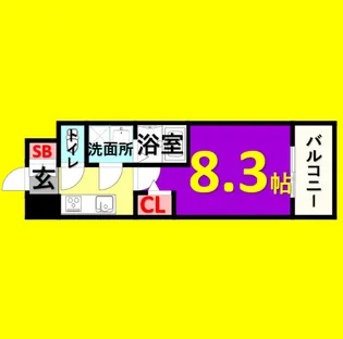 エスリード上前津LIVIA【12階】の間取り